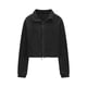 thumbnail image 3 of Chaqueta deportiva de polar de moda para mujer, de manga larga, sin capucha, informal, con cuello alto y cremallera. Abrigo para mujer., 3 of 5