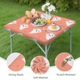 thumbnail image 4 of Elastic Edge Halloween Tablecloth for Square Tables 36x36 Inch - Features Ghosts and Pumpkins Design for Holiday Dining Decor, 4 of 6