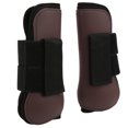 thumbnail image 1 of 1 par de botas de soporte para caballos, protector de pata de caballo de neopreno con carcasa de PU para saltar y caza, patas delanteras marrones M, 1 of 5