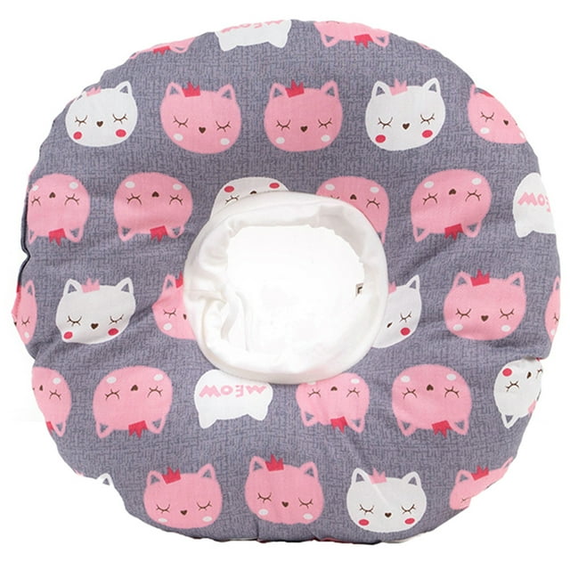 CAROOTU Adjustable Cat Recovery Collar Soft Plush Elizabethan Collar with Movable Buckle Protective Cone After Surgery for Dogs