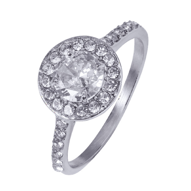 LuckyLy Anillos de Compromiso y Promesa para Mujer, Acero Inoxidable Baño Oro Rosa 18k, Oro 18k, Plata y Zirconia Cúbica – Joyería ideal como Regalos para Mujer Navidad y Regalos para Mamá, plateado 6