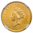 thumbnail image 2 of 1855 $1 Indian Head Gold Type 2 AU-58 NGC, 2 of 3
