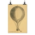 thumbnail image 2 of Print: Three Men In Basket Of Ascending Balloon With Flag Attached, 2 of 4