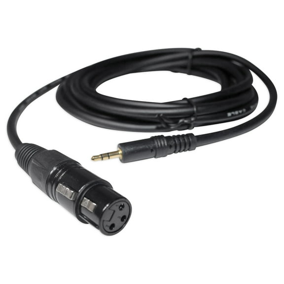 Rockville RXLR-AUX 10 Ft. Metal XLR Female to 1/8" TRS AUX Cable -100% Copper