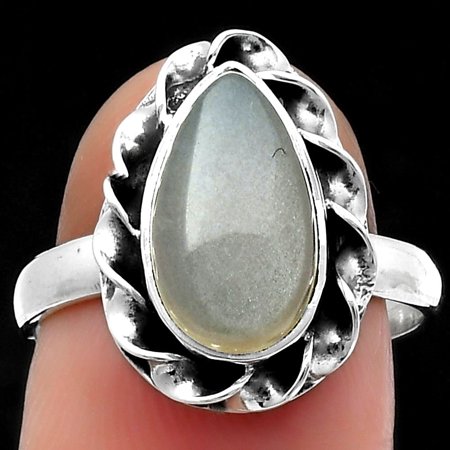 Natural Srilankan Moonstone 925 Sterling Silver Ring s.7.5 Jewelry R-1083 SDR159844