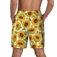 thumbnail image 2 of Lsque Mens Swim Trunks Sunflowers Pattern - Bathing Suit Compression Liner - Beach Swim Shorts Swimwear - (S-3XL) - Stretch Quick Dry -XX-Large, 2 of 9