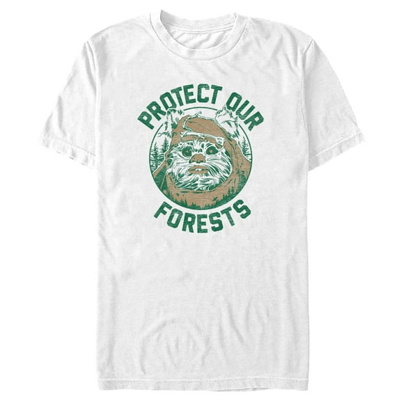 Men's Star Wars: A New Hope Ewok Protect Our Forests Badge  Graphic T-Shirt
