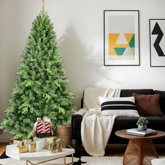 Resenkos 5ft Hinged Artificial Christmas Tree with Foldable Base & Easy Setup, Green