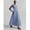 Blue-XS, variant on Blue Striped Sleeveless Ruched Waist A-Line Maxi Dress Cotton