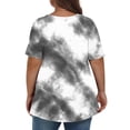 thumbnail image 3 of Tamaño Más Manga Corta Tops para las Mujeres, Casual V-Cuello Camiseta de la Blusa Sólida para el Verano, el Uso Diario Y Casual, 3 of 7