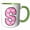 Green/White, variant on 3drose, Cute Pink on Pink Hearts Monogram Initial R, 11oz Two-tone Yellow Mug