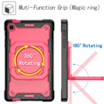 thumbnail image 3 of Dteck Shoulder Strap Case for Samsung Galaxy Tab A7 Lite 8.7-inch SM-T220 T225 (2021),Shockproof Rugged Rubber Armor Hybrid Hard Kickstand Kids Friendly Protective Cover,BLack+Rose, 3 of 8
