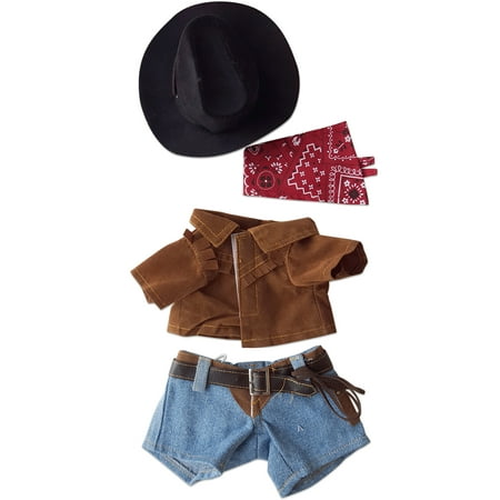 Cowboy Outfit Clothing Fits Most 8"-10" Webkinz, Shining Star and 8"-10" Make Your Own Stuffed Animals and Build-A-Bear