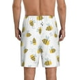 thumbnail image 3 of Kdxio Bee Print Mens Sleep Shorts Bottoms Soft Comfy Pajama Wear Pants with Drawstring Pockets, 3 of 7