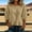 Khaki, variant on Women's Summer Trendy Peplum Blouse, Round Neck with Puff Sleeves, Lightweight Casual Top Khaki XL