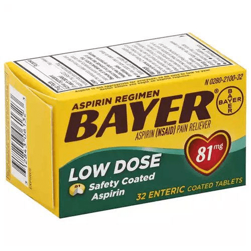 Bayer Low Dose Aspirin Safety Coated Tablets, 81 mg, 32 Count