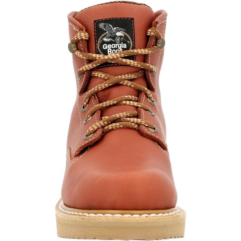 Georgia Boot Tan Leather Lace-Up Boots Georgia Boot Men main image 3