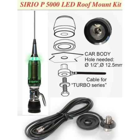 Sirio Performer 5000 LED 5000 Watts CB Roof Mount Kit: P5000 LED Ant &