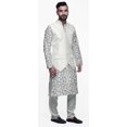 thumbnail image 2 of Atasi Printed Kurta Pajama Jacket Set Mandarin Collar Traditional Ethnic Shirt, 2 of 5