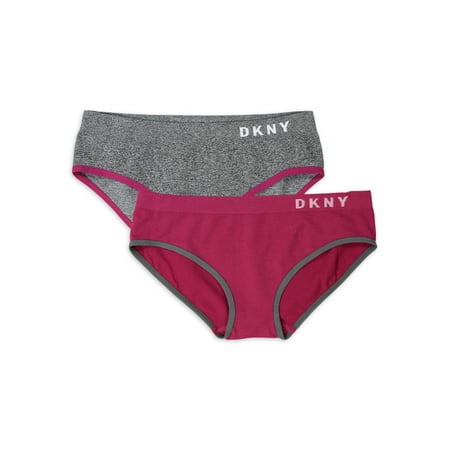 DKNY Girls Underwear, 2 Pack Hipster Seamless Panties, Sizes S-XL