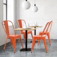 thumbnail image 5 of Dkelincs Metal Dining Chairs Indoor-Outdoor Stackable Restaurant Bistro Chair Set of 4, 18" Seat Height Industrial Side Bar Chairs w/Back, 330 lbs Weight Capacity, Orange, 5 of 7
