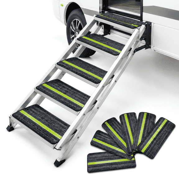 6 Pack Non Slip RV Step Covers with Reflective Strip, 24 x 7.5 Inch