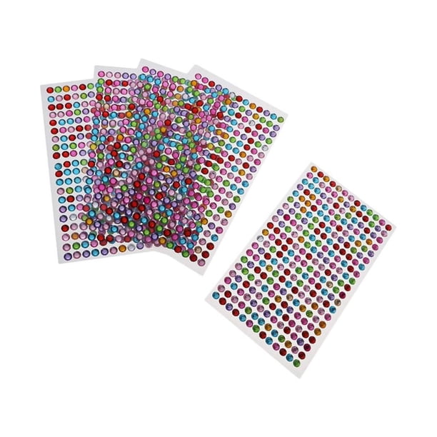 Bearachild 5 pegatinas decorativas con gemas de diamantes de imitación de cristal deslumbrantes de 3 mm Kits de decoración para fiestas color mezclado 6 mm 5 piezas