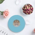 thumbnail image 4 of RYLABLUE Ensemble de Style Lion de 4 Dessous de Verre Ronds pour les Boissons, Tapis de Tasse en Céramique Absorbante avec Base en Liège pour la Maison, 4 of 5