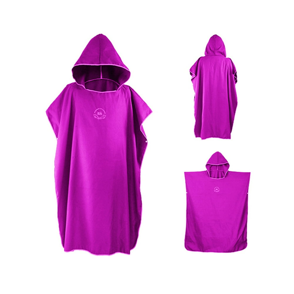Robe Towel Poncho with Hood Microfiber Surf Poncho Wetsuit Changing Weight