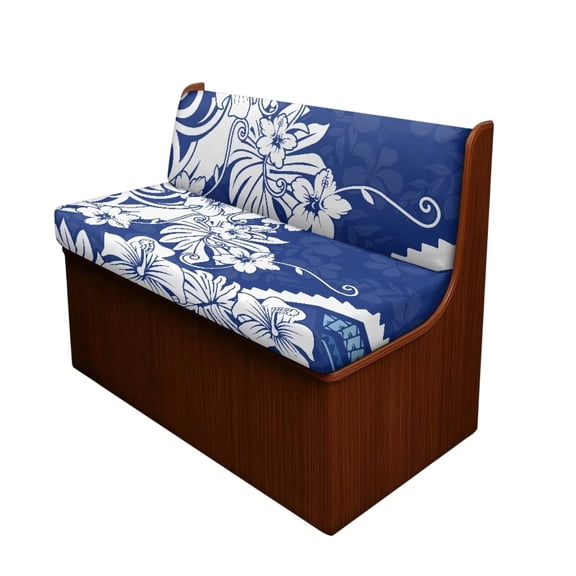 Chririnla Blue Polynesian Flower RV Couch Covers Stretchable Camper Sofa Slipcover Washable Non Slip Cushion Covers for Dinette Booth Seats 1 Bench Covers + 1 Backrest Covers