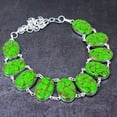 thumbnail image 2 of Natural Copper Green Turquoise Gemstone 925 Sterling Silver Necklace 18", 2 of 2