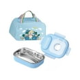thumbnail image 2 of Contenedor de almuerzo, contenedor de ensalada de picnic, contenedor de comida ligero reutilizable, caja de refrigerios Bento para oficina, salir a co Cuadrícula azul 3, 2 of 9
