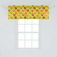 thumbnail image 2 of Funny Face Window Valance Pack of 2, Smiling Surprised Grumpy Sad Happy Mood Characters with Little Stars Artwork, Rod Pocket Curtain Valances for Kitchen Bedroom, 54" X 18", Multicolor, by Ambesonne, 2 of 4