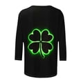 thumbnail image 5 of TaTaai St. Patrick's Day Women's Casual Print Round Neck 3/4 Sleeve T-Shirt Loose Top Gift, 5 of 5