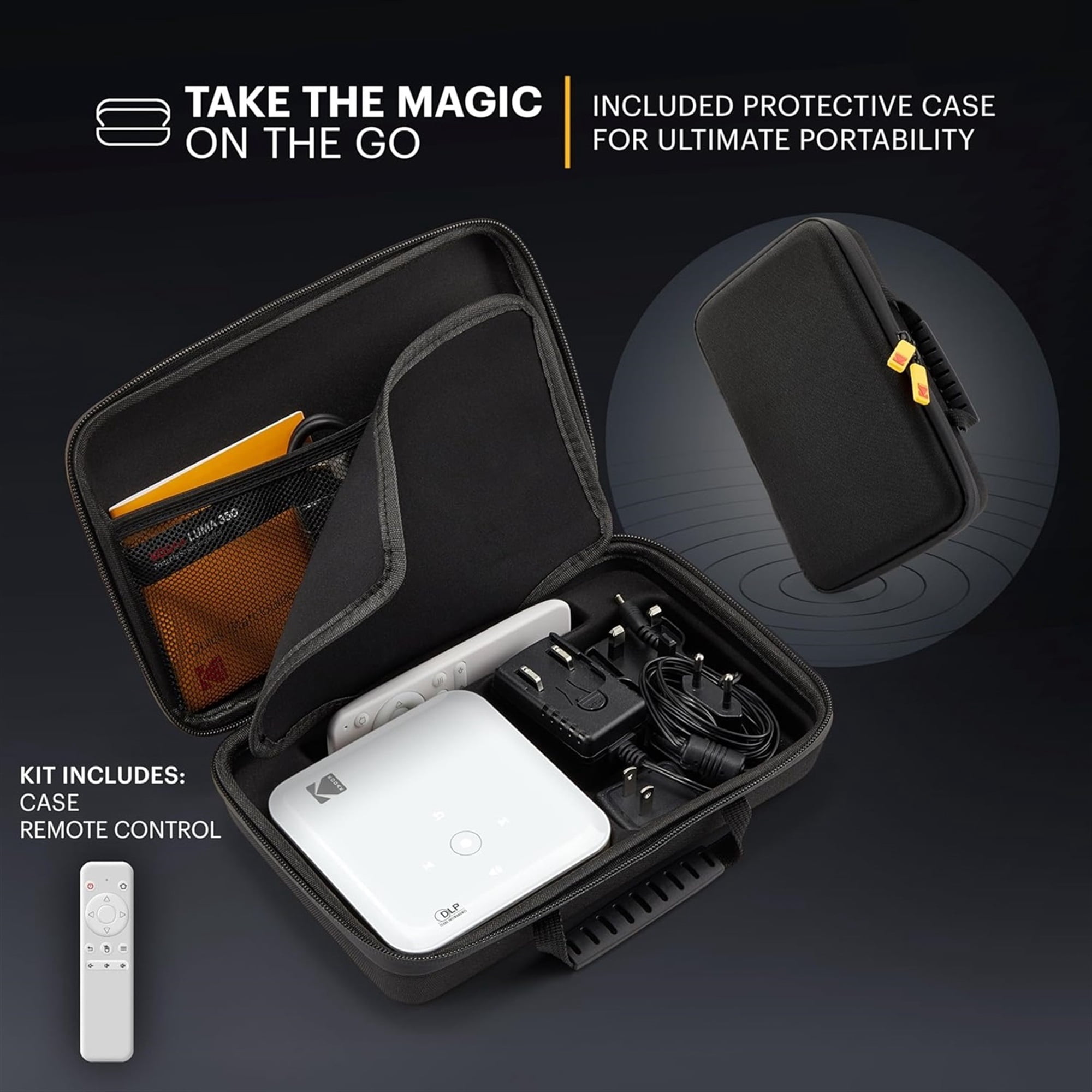 Kodak Luma 350 Smart Projector, Portable Pico Projector with Carrying Case & Remote