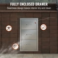 thumbnail image 5 of Flush Mount Triple Access BBQ Drawers, Stainless Steel Outdoor Kitchen Drawer 16" W x 28.5" H x 20.5" D with Handle, for BBQ Island & Patio Grill Station, 5 of 11