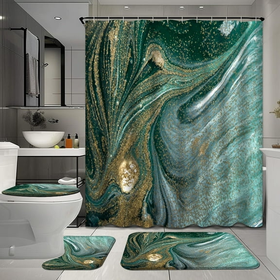 4 Pcs Shower Curtain Set with Rugs for Bathroom Decor,Flower White Bathroom  Sets,Floral Border Herbs And Wild Flowers Botanical Flower Vintage Bathroom Sets with Shower Curtain and Rugs