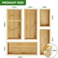 thumbnail image 3 of Bamboo Drawer Organizer Set, 5-Piece Wood Storage Dividers for Kitchen, Bathroom, Office, Makeup, Jewelry, Utensils – Eco-Friendly, Multi-Use Drawer Organizers, 3 of 7