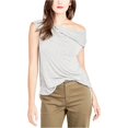 thumbnail image 2 of Rachel Roy Blusa drapeada de un hombro para mujer, gris, grande Rachel Roy Un hombro, 2 of 2