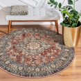 thumbnail image 1 of Alfombra Lahome Oriental, redonda, lavable, 120 cm, color rojo ladrillo, 1 of 7