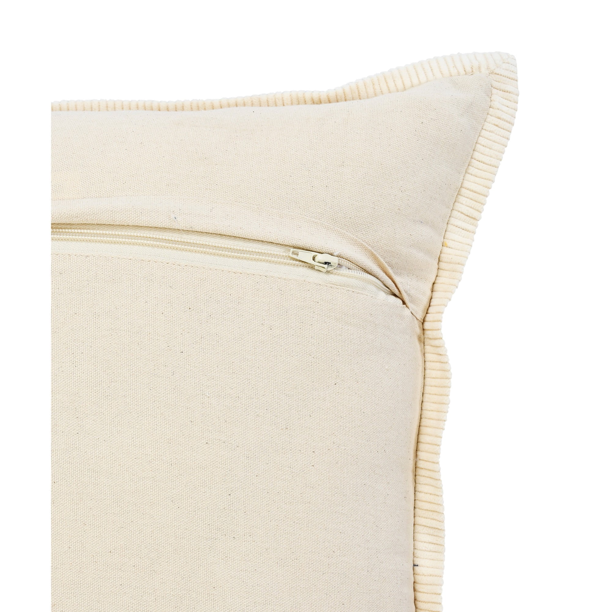 Laddha Home Designs Handwoven Geometric Flanged Throw Pillow Cover - 20" - Green and Cream