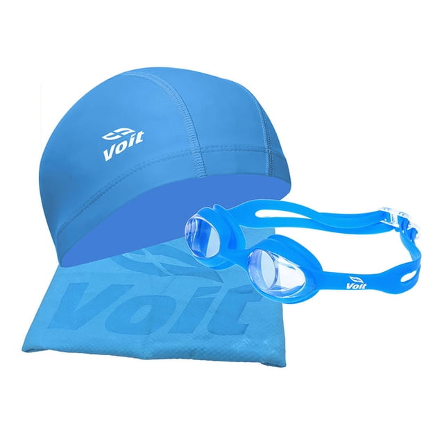 Voit Set acuático de Natación para bebés, kit 2 en 1 gorra para nadar y lentes de natación
