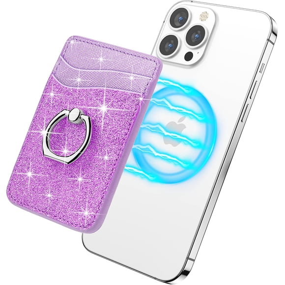 Cartera magnética con anillo para iPhone Gospire Purple