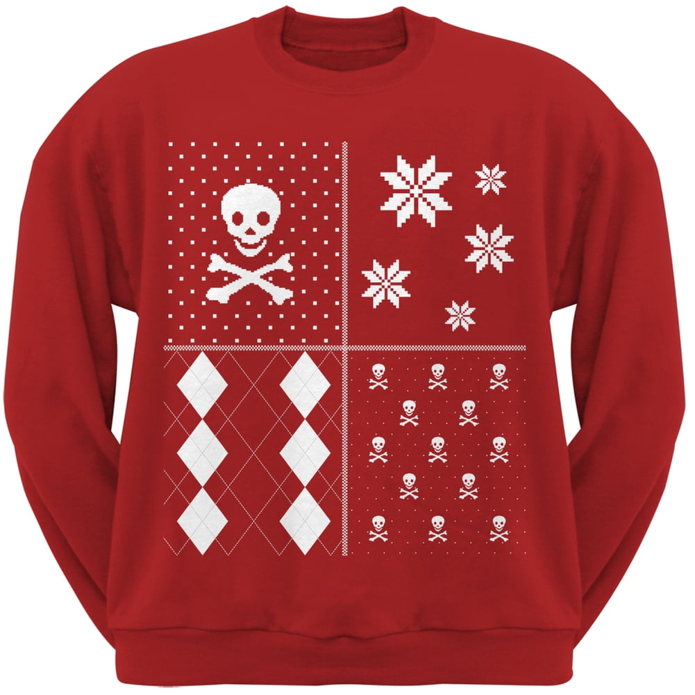 Ugly Christmas Sweater - Skull and Crossbones Festive Blocks Ugly