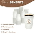 thumbnail image 4 of [1000 Pcs] 10oz White Disposable Hot Paper Coffee Cups – Leak-Proof, Recyclable, Food Safe to-Go Cups for Tea, Espresso, Hot Chocolate, Office & Events, 4 of 7