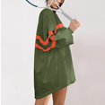 thumbnail image 7 of Yuhangmm Womens Hoodies Pullover Womens Oversized Striped Sweatshirt Long Sleeve Crew Neck Casual Pullover Tunic Tops with Cozy Warm Material Army Green M, 7 of 7