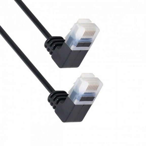 FVH Ultra Slim Cat6 Ethernet Cable RJ45 Down Angled 25cm UTP Network Cable Patch Cord 90 Degree Cat6a Lan for Laptop Router TV BOX