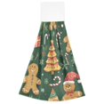 thumbnail image 7 of Yayeee Kitchen Hanging Hand Towels Set of 2 with Loop Bathroom Absorbent Tie Towel, Beige Christmas Gingerbread, 7 of 7