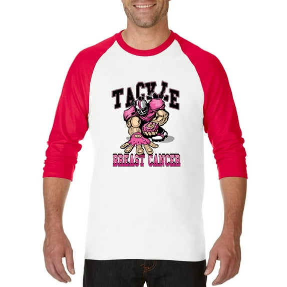 Artix - Mens Raglan Sleeve Baseball T-Shirts, up to Size 3XL - Tackle Breast Cancer