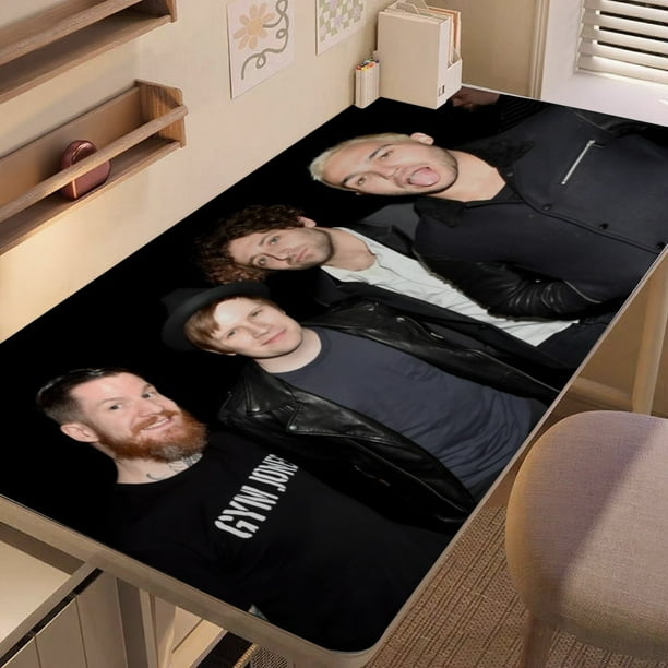 FALL OUT BOY alfombrilla de escritorio/mesa extra-grande con base antideslizante de cuero y diseño temático; versátil para escritorios de ordenador, mesas de comedor, etc.60*110cm
